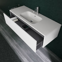 Inda - Mobile bagno L.120 con lavabo opaco / Bianco lucido 1 cassetto - Diamante