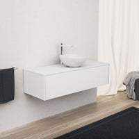 Inda - Mobile bagno L.120 con lavabo in appoggio / Bianco opaco 1 cassetto - Diamante