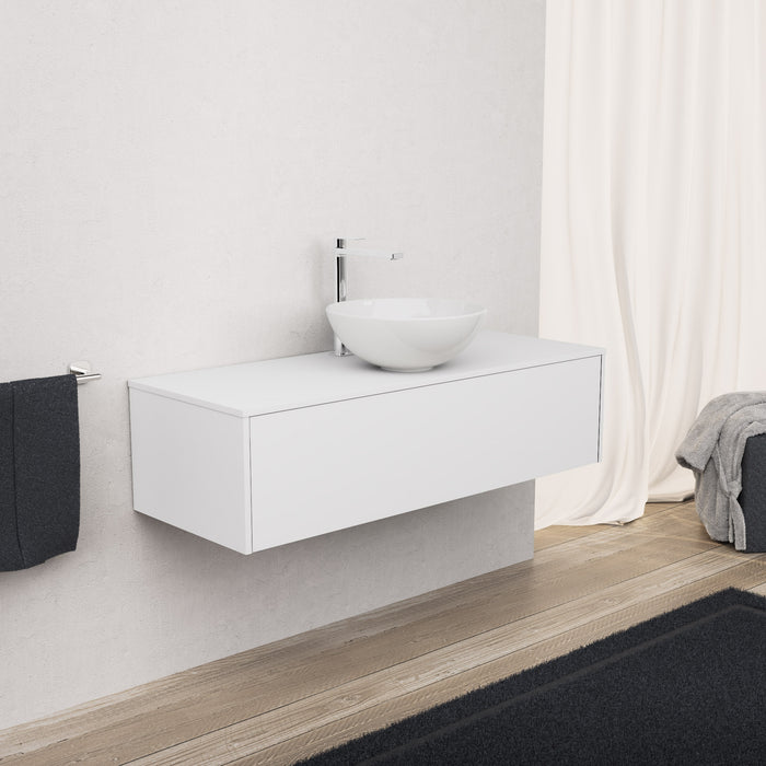 Inda - Mobile bagno L.120 con lavabo in appoggio / Bianco opaco 1 cassetto - Diamante
