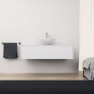 Inda - Mobile bagno L.120 con lavabo in appoggio / Bianco lucido 1 cassetto - Diamante