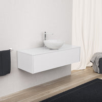 Inda - Mobile bagno L.120 con lavabo in appoggio / Bianco lucido 1 cassetto - Diamante