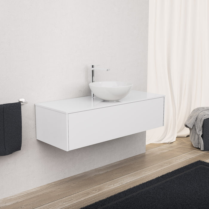 Inda - Mobile bagno L.120 con lavabo in appoggio / Bianco lucido 1 cassetto - Diamante