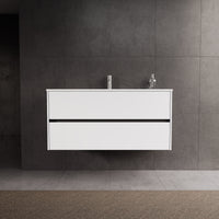 Inda - Mobile bagno L.120 con lavabo lucido / Bianco opaco 2 cassetti - Diamante