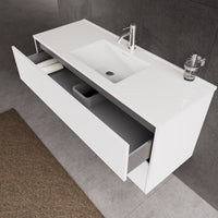 Inda - Mobile bagno L.120 con lavabo lucido / Bianco opaco 2 cassetti - Diamante