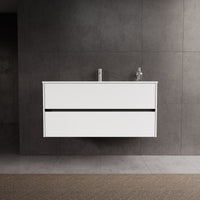 Inda - Mobile bagno L.120 con lavabo lucido / Bianco lucido 2 cassetti - Diamante