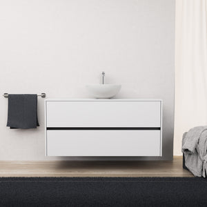 Inda - Mobile bagno L.120 con lavabo in appoggio / Bianco opaco 2 cassetti - Diamante