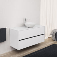 Inda - Mobile bagno L.120 con lavabo in appoggio / Bianco lucido 2 cassetti - Diamante