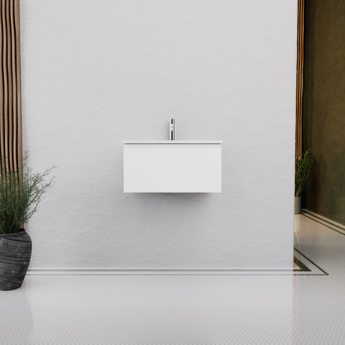 Inda - Mobile bagno L.60 con lavabo lucido / Bianco opaco 1 cassetto - Rubino