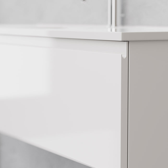 Inda - Mobile bagno L.60 con lavabo lucido / Bianco lucido 1 cassetto - Rubino