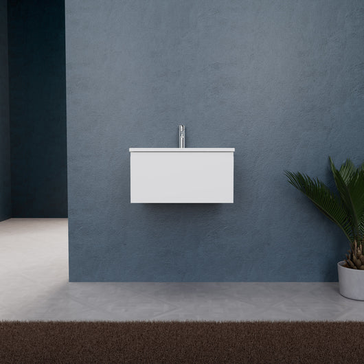 Inda - Mobile bagno L.60 con lavabo opaco / Bianco opaco 1 cassetto - Rubino