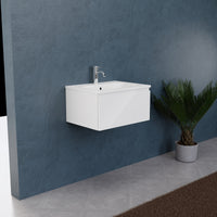 Inda - Mobile bagno L.60 con lavabo opaco / Bianco lucido 1 cassetto - Rubino