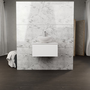 Inda - Mobile bagno L.60 con lavabo in appoggio / Bianco opaco 1 cassetto - Rubino