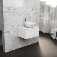 Inda - Mobile bagno L.60 con lavabo in appoggio / Bianco opaco 1 cassetto - Rubino