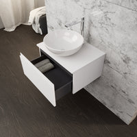 Inda - Mobile bagno L.60 con lavabo in appoggio / Bianco opaco 1 cassetto - Rubino