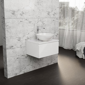 Inda - Mobile bagno L.60 con lavabo in appoggio / Bianco lucido 1 cassetto - Rubino