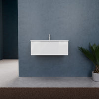 Inda - Mobile bagno L.80 con lavabo opaco / Bianco lucido 1 cassetto - Rubino