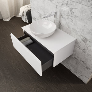 Inda - Mobile bagno L.80 con lavabo in appoggio / Bianco opaco 1 cassetto - Rubino