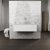 Inda - Mobile bagno L.100 con lavabo in appoggio / Bianco lucido 1 cassetto - Rubino