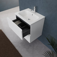 Inda - Mobile bagno L.60 con lavabo opaco / Bianco opaco 2 cassetti - Rubino