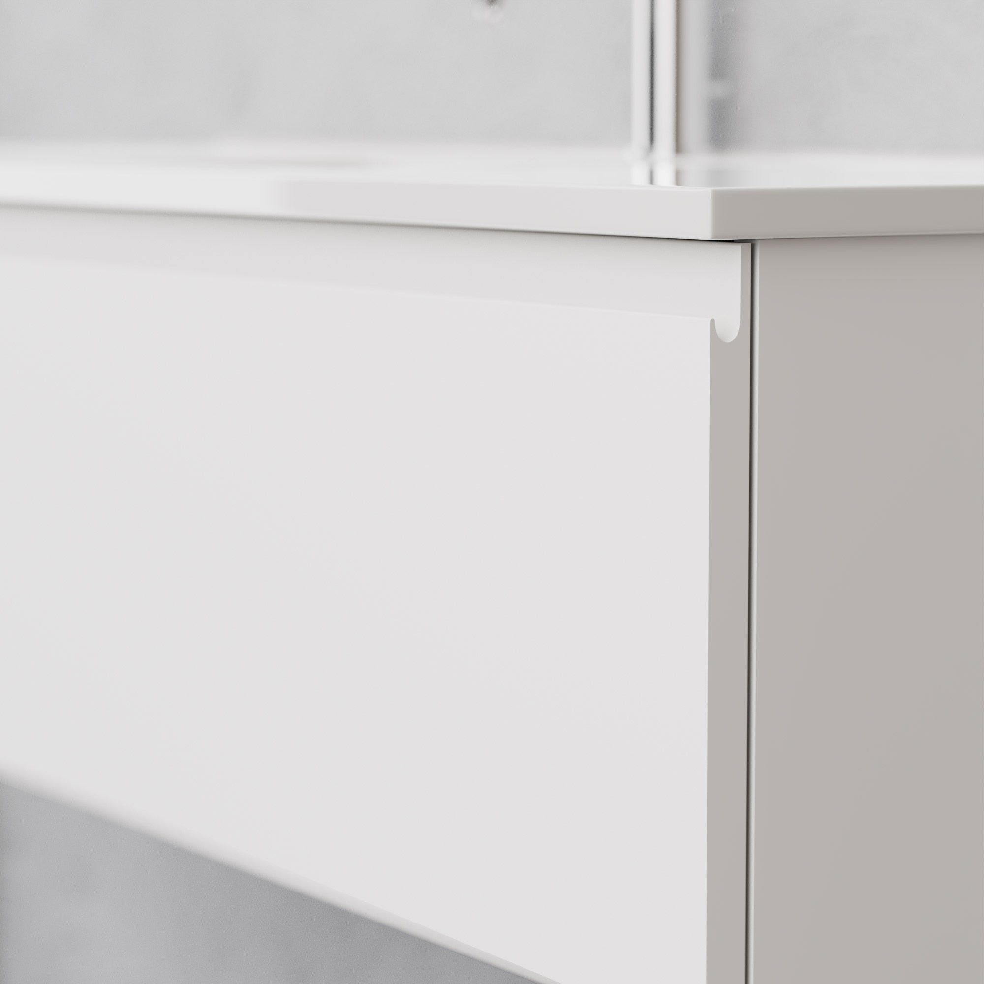 Inda - Mobile bagno L.80 con lavabo lucido / Bianco opaco 2 cassetti - Rubino