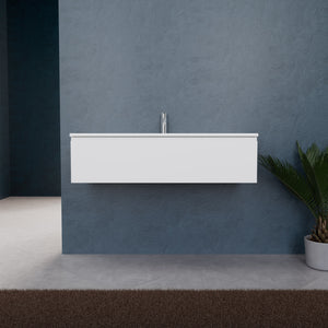 Inda - Mobile bagno L.120 con lavabo opaco / Bianco opaco 1 cassetto - Rubino