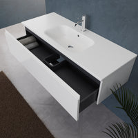 Inda - Mobile bagno L.120 con lavabo opaco / Bianco lucido 1 cassetto - Rubino
