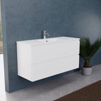 Inda - Mobile bagno L.120 con lavabo opaco / Bianco opaco 2 cassetti - Rubino