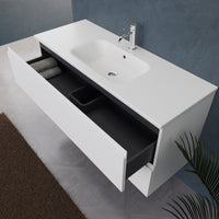 Inda - Mobile bagno L.120 con lavabo opaco / Bianco opaco 2 cassetti - Rubino