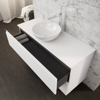 Inda - Mobile bagno L.120 con lavabo in appoggio / Bianco opaco 2 cassetti - Rubino