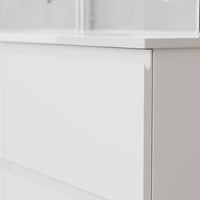 Inda - Mobile bagno L.120 con doppio lavabo lucido / Bianco opaco 4 cassetti - Rubino