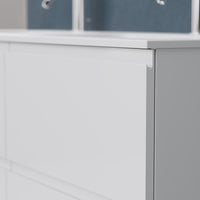 Inda - Mobile bagno L.120 con doppio lavabo opaco / Bianco lucido 4 cassetti - Rubino