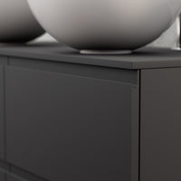 Inda - Mobile bagno L.120 con doppio lavabo in appoggio / Nero opaco 4 cassetti - Rubino