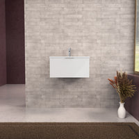 Inda - Mobile bagno L.60 con lavabo opaco / Bianco lucido 1 cassetto - Topazio
