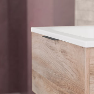 Inda - Mobile bagno L.60 con lavabo opaco / Rovere naturale 1 cassetto - Topazio