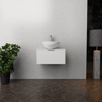 Inda - Mobile bagno L.60 con lavabo in appoggio / Bianco opaco 1 cassetto - Topazio