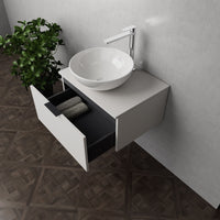 Inda - Mobile bagno L.60 con lavabo in appoggio / Bianco opaco 1 cassetto - Topazio