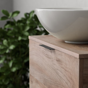 Inda - Mobile bagno L.60 con lavabo in appoggio / Rovere naturale 1 cassetto - Topazio