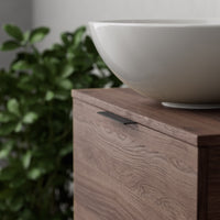 Inda - Mobile bagno L.60 con lavabo in appoggio / Rovere castano 1 cassetto - Topazio