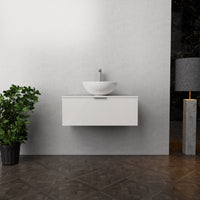 Inda - Mobile bagno L.80 con lavabo in appoggio / Bianco lucido 1 cassetto - Topazio