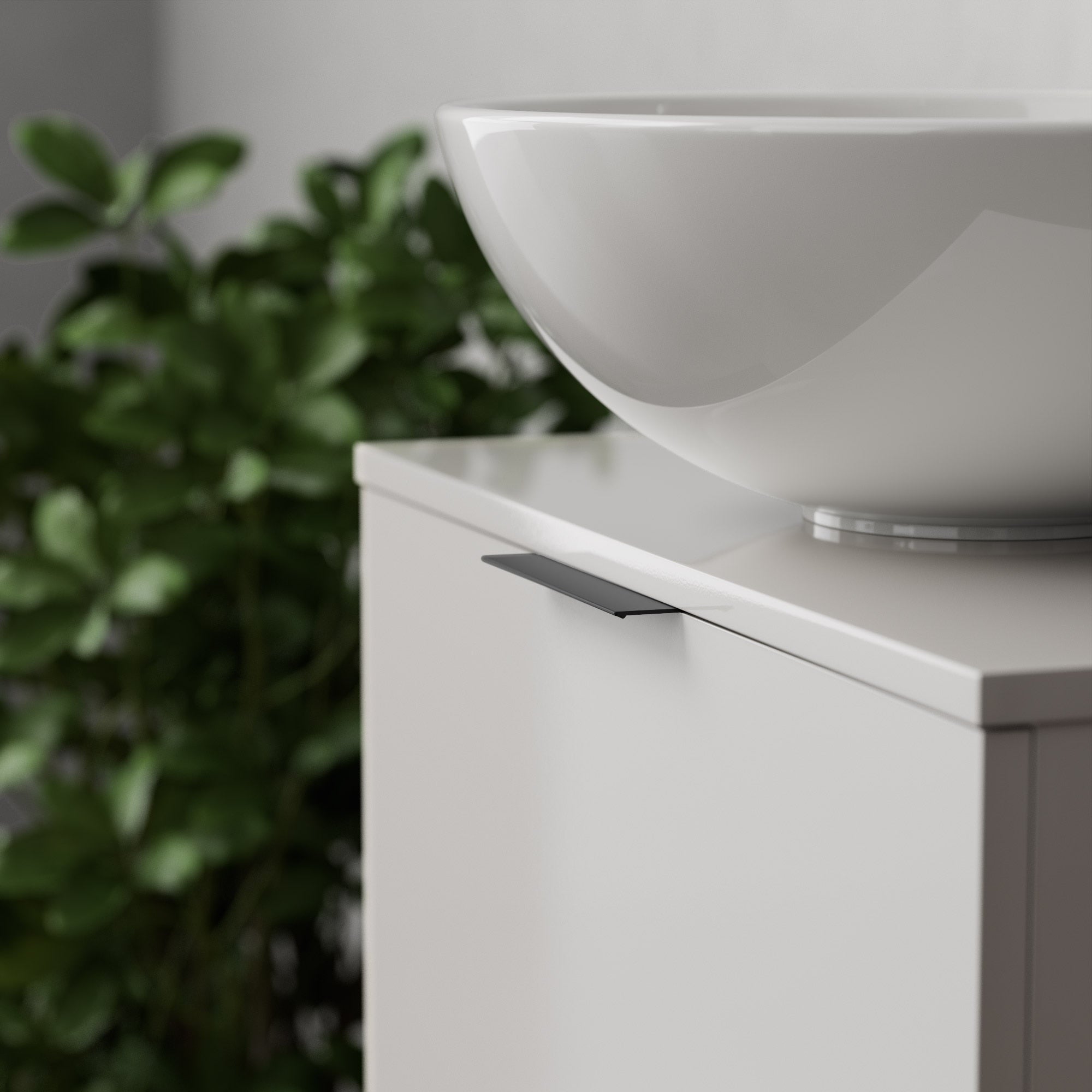 Inda - Mobile bagno L.80 con lavabo in appoggio / Bianco lucido 1 cassetto - Topazio