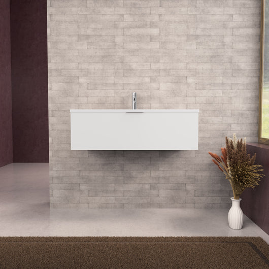 Inda - Mobile bagno L.100 con lavabo opaco / Bianco opaco 1 cassetto - Topazio