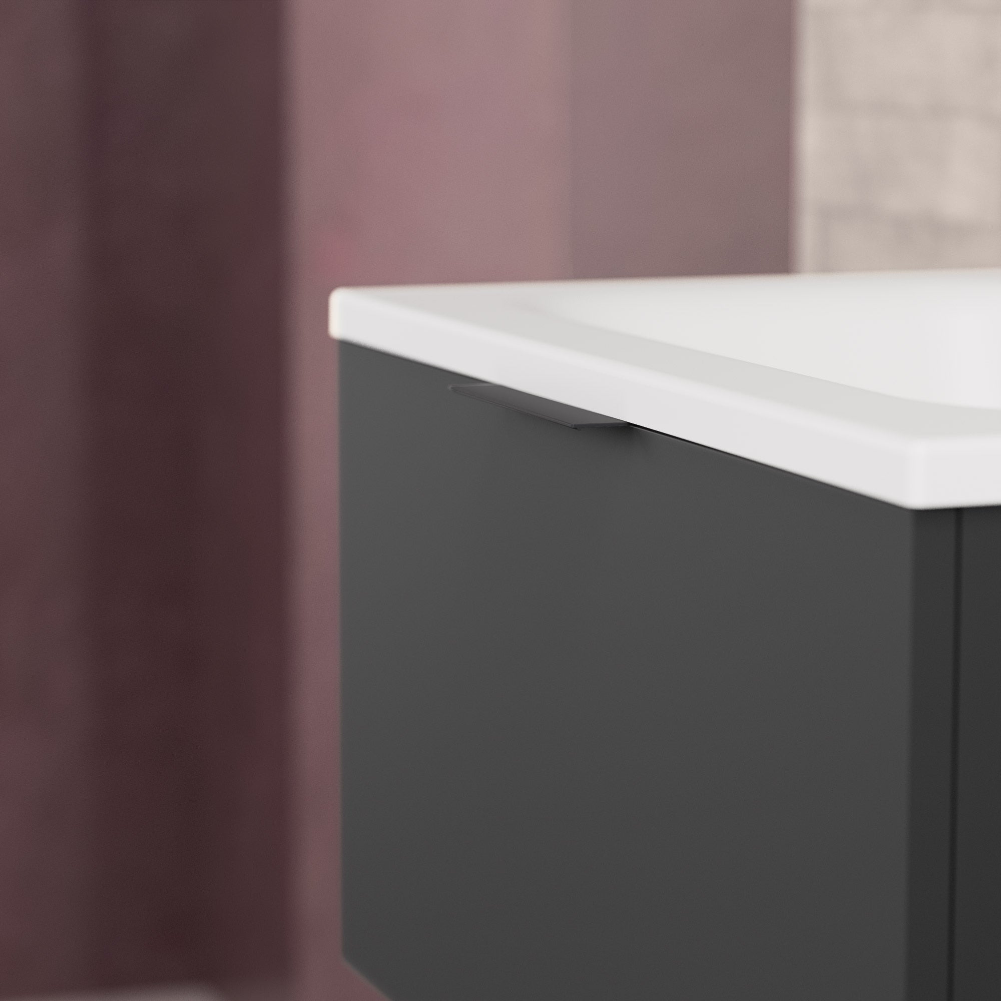 Inda - Mobile bagno L.100 con lavabo opaco / Nero opaco 1 cassetto - Topazio