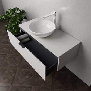 Inda - Mobile bagno L.100 con lavabo in appoggio / Bianco opaco 1 cassetto - Topazio