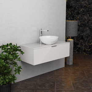 Inda - Mobile bagno L.100 con lavabo in appoggio / Bianco lucido 1 cassetto - Topazio