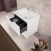 Inda - Mobile bagno L.60 con lavabo opaco / Bianco opaco 2 cassetti - Topazio