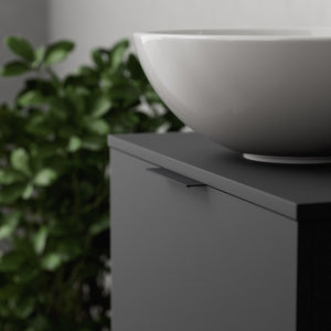 Inda - Mobile bagno L.60 con lavabo in appoggio / Nero opaco 2 cassetti - Topazio