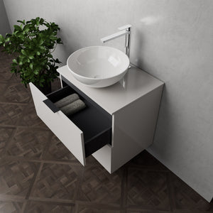 Inda - Mobile bagno L.60 con lavabo in appoggio / Bianco lucido 2 cassetti - Topazio