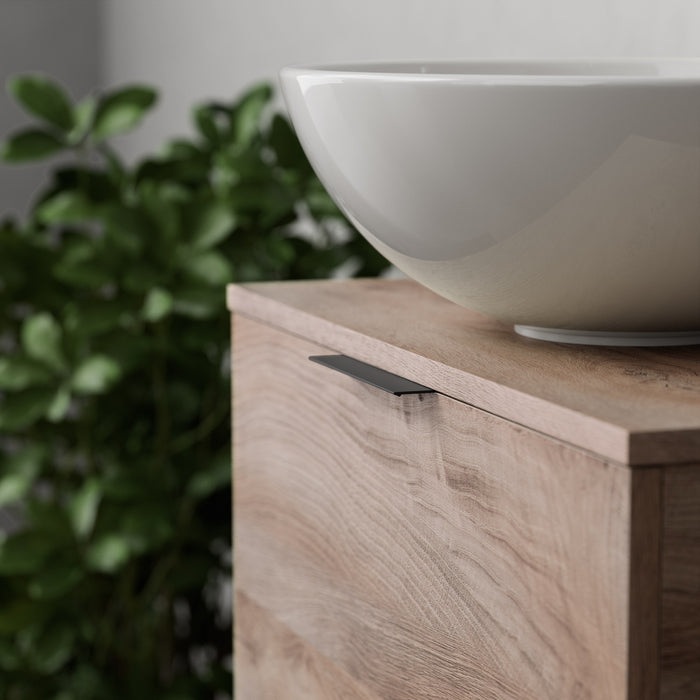 Inda - Mobile bagno L.60 con lavabo in appoggio / Rovere naturale 2 cassetti - Topazio