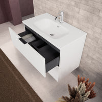 Inda - Mobile bagno L.80 con lavabo opaco / Bianco opaco 2 cassetti - Topazio