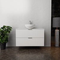 Inda - Mobile bagno L.100 con lavabo in appoggio / Bianco opaco 2 cassetti - Topazio